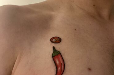 Chilli pepper semicolon by Heather @ Utopia Body Arts Aberdeen, Scotland.