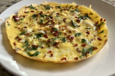 Spicy hot cilantro lime omelet.