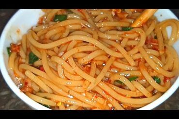 Chili Oil Spaghetti | Garlic Chili Oil Spaghetti| Spicy Chili Oil Pasta|