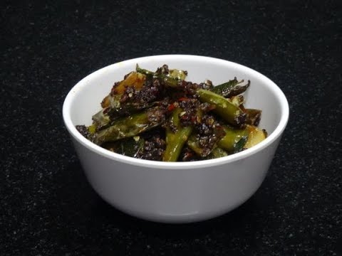 Green Chili Pickle - This goes well with plain rice or curd rice