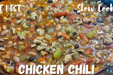 The BEST Crockpot Chicken Chili | Slow Cooker Chicken Chili | Crockpot Recipes |