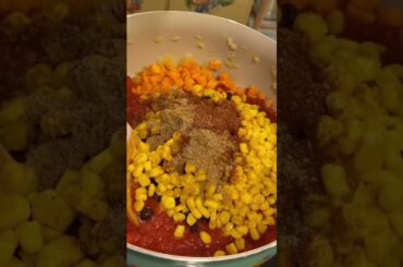 Chili topped with cornbread #food #foodie #vegan #cooking #dinner #recipe #trending #chili #yum