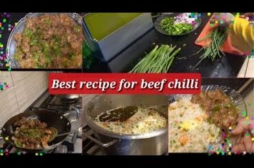 How To Make Beef Chilli at Home/ Chiness Style Fried Rice Recipe in Urdu@RubyKaKitchen