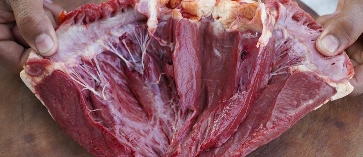Spicy Beef Heart Recipe | Cooking Beef Heart with Green Chili | Beef Heart Cutting