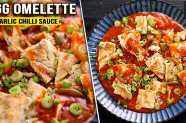 Egg Omelette in Garlic Chilli Sauce | Fried Egg Recipe | Garlic Chilli Sauce Recipe | Get Curried