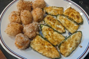 Game day snack - cream cheese stuffed Habanero and Jalapeno Poppers