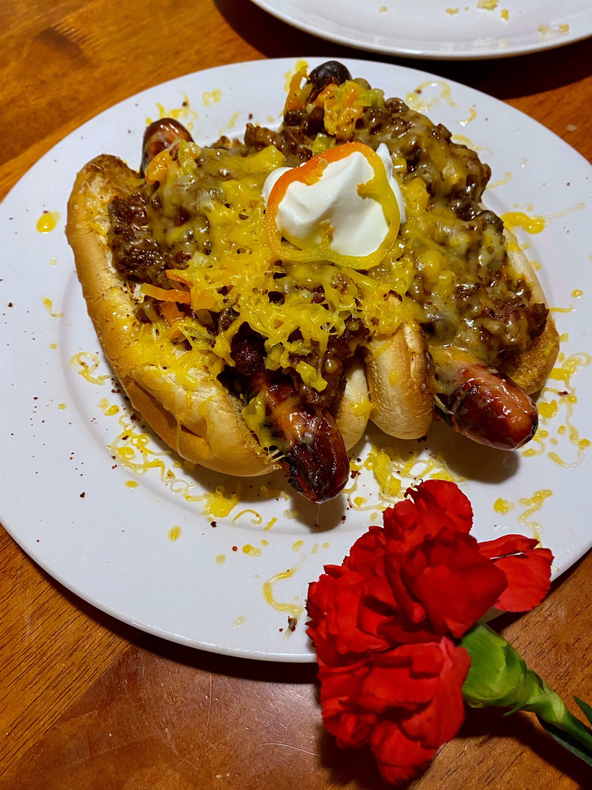 A pair of chili dogs Chili Chili