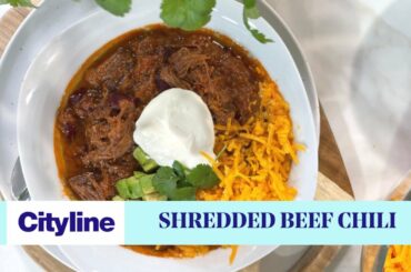 Shredded chipotle beef chili