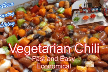 Vegetarian Chili  --  Fast and Easy Recipe  --  Economical