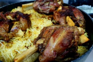 Lamb Shanks and Arabic rice.