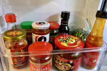 my chili pepper fridge shelf brings me joy