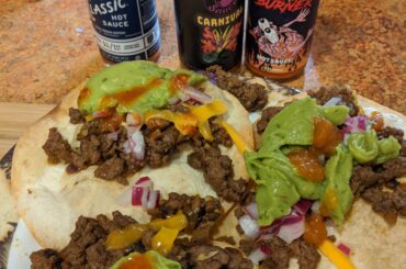 Mini Hot Ones with tacos