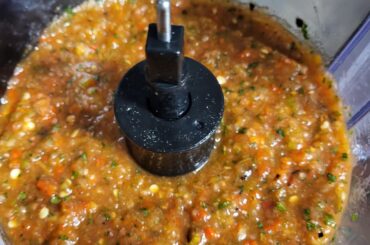 When a coworker gives you peppers, make salsa! Wonderful colors, medium heat, great flavor.