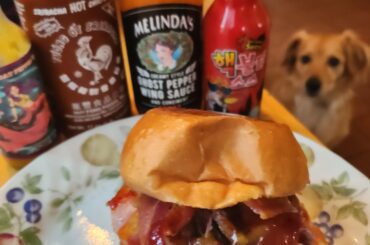 spicy drippy egg brisket ham sandwich not the prettiest but hot damn yumm