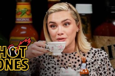 Florence Pugh Sweats From Her Eyebrows While Eating Spicy Wings | Hot Ones