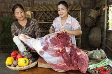 Mother and daughter cook 35kg beef leg with 3 recipes - Yummy Wrapped beef leg with aluminum foil