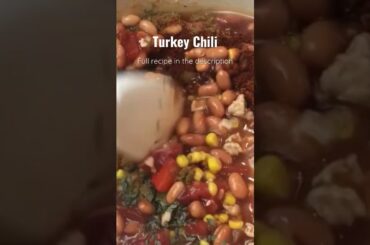 Delicious TURKEY CHILI in 16 secs. #shorts #yummy #cooking #food #chili #foodie #health