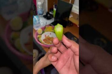 #shorts eating sour fruit with with red chili. #foryou #eatingshow #fruit  #asmr #eatingshow