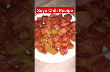 Soya Chili Recipe, Soyabean Chili, Meal Maker Chili #ytshorts #shorts #youtubeshorts #soyachilli