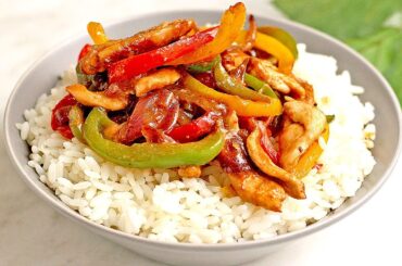 Easy chicken stir fry with bell peppers -  *Quick recipe*