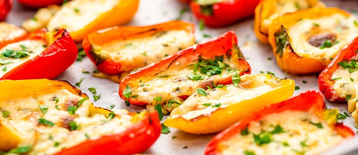 Keto Queso Stuffed Peppers Recipe - Low Carb Cheesy & Delicious Mini Pepper Finger Food (Easy)