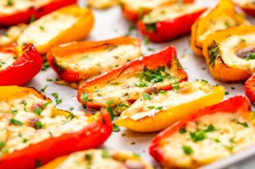 Keto Queso Stuffed Peppers Recipe - Low Carb Cheesy & Delicious Mini Pepper Finger Food (Easy)