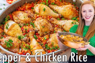 EASY One-Pot Pepper & Chicken Rice Recipe | with Smoked Paprika & Roasted Peppers