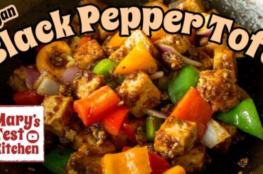 CHINESE BLACK PEPPER TOFU // vegan recipe | Mary's Test Kitchen
