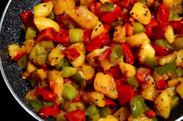 This POTATO & CAPSICUM RECIPE Is So Delicious & Easy | VEGAN Bell Pepper Recipe