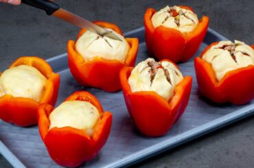 The bell peppers “bloom” into the oven! A special recipe for stuffed peppers