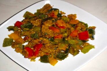Besan Simla Mirch Masala sabji Video Recipe- Capsicum or Bell pepper stir fry