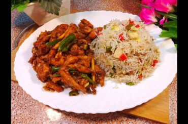 Chicken Chilli Dry With Fried Rice By Home Kitchen Recipe