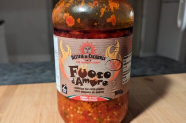 Really tasty and, pretty damn hot Calabrian chili spread!