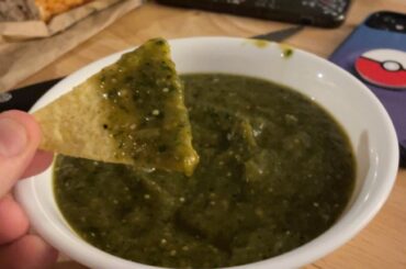 Made a charred salsa verde tonight! Paired deliciously with my Costco chicken bake lol