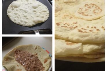 i see your khorasan wheat, masala harina and duck fat tortilla game and rise my flour-salt-baking powder-manteca tortilla for a magestic beans burrito. your turn