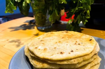 My homemade tortillas de harina came out like flatbreads - I don’t have a tortilla press, flat as I could get with a rolling pin.