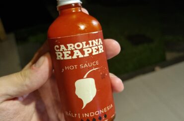 Local hot sause from Bali, insanely hot, a couple of drops is enough to leave your mouth burning like hell for 15 minutes