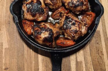 Homemade Blackened Carolina Reaper Chicken in tallow.