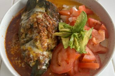 Non-Fry Chile Relleno (Not the best presentation)