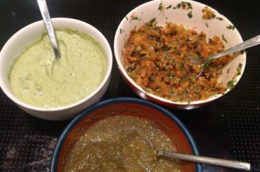 Avocado crema, grilled habanero and pineapple salsa, and tomatillo and arbol salsa!