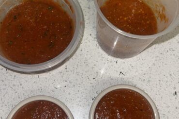 Restaurant style and salsa roja