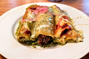 Chicken enchiladas with cilantro rice