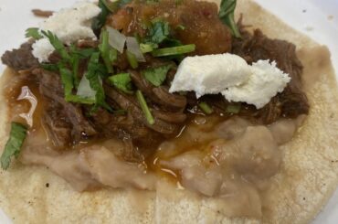 Beef barbacoa taco