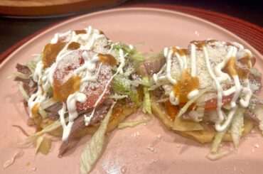 Sopes- made with carne deshebrada
