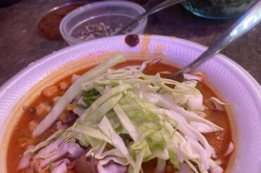 Red Pozole. Good for weather