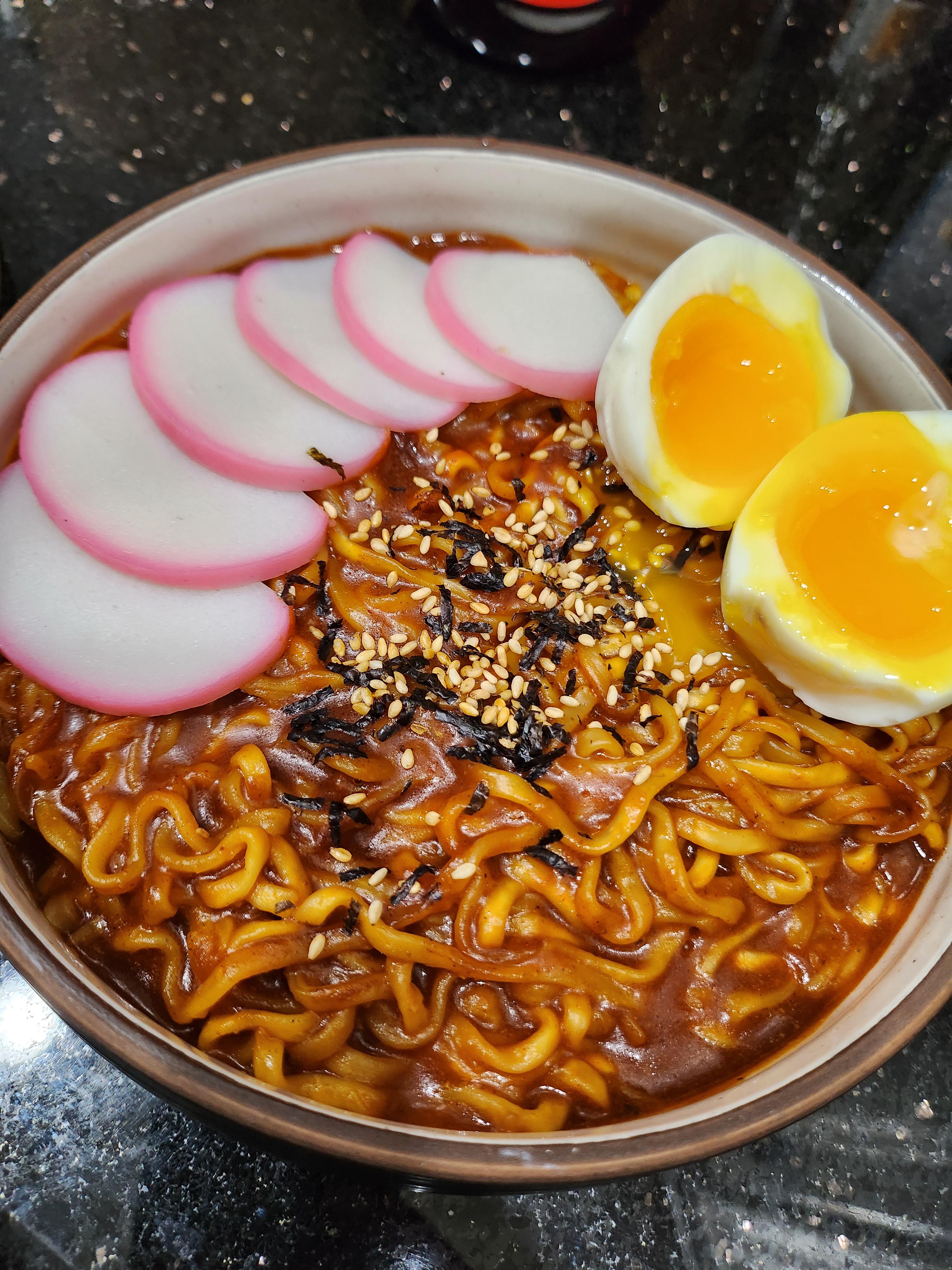 Regular Buldak Spicy noodles, mixed with Japanese Curry sauce and ...