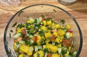 Mango cucumber pico for fish tacos