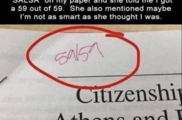 Salsa written on paper by teacher