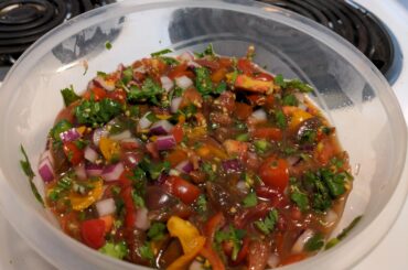 Finally getting enough garden tomatoes for Pico!