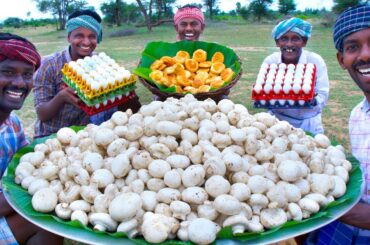 MUSHROOM FRY & MUSHROOM PEPPER FRY | Hot and Crispy Mushroom Fry Recipes Cooking In Village